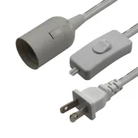 Cable de línea de atenuación de luz, enchufe de 2 pines, Cable de 1,2 M, interruptor de botón de Cable, lámpara LED de alimentación