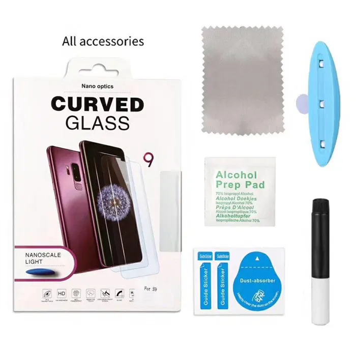 New Nano Liquid Screen Protector For Samsung S24 S23 S22 S21 S20 Ultra S10 Plus Note9 Note8 Full Glue UV Light Tempered Glass