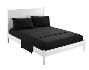 Bedding 4-Piece Queen Bed Sheet Set ( Black) women full king twin
