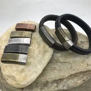 Stainless Steel Buckle Connectors For DIY Leather Bracelet Jewelry Findings