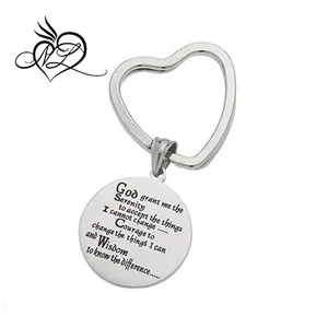 Chaveiro de Aço inoxidável "Deus Conceda-me Serenidade... "Inspirado Chaveiro, Serenidade, Keychain do Anel Chave Da Oração da Serenidade