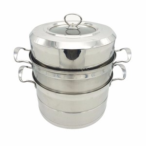 Vaporizador Industrial <span class=keywords><strong>de</strong></span> <span class=keywords><strong>acero</strong></span> <span class=keywords><strong>inoxidable</strong></span> <span class=keywords><strong>de</strong></span> 3 niveles para alimentos, olla apilable y vaporera - Product Image 3