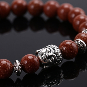 Ónix natural Tigre ojo piedra pulseras para las mujeres con plata antigua Cabeza <span class=keywords><strong>de</strong></span> Buda pulsera regalo <span class=keywords><strong>de</strong></span> joyería - Product Image 5