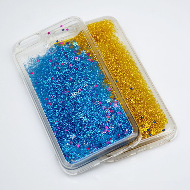 JESOY Bling Glitter Heart Quicksand Moving Star Cases Phone Cover Cases for iPhone 6 6s Liquid Glitter Case