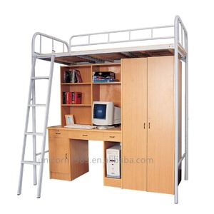 Mobili per la casa letti a castello con scrivanie e armadietti in un acciaio in metallo loft in un dormitorio della scuola - Product Image 3