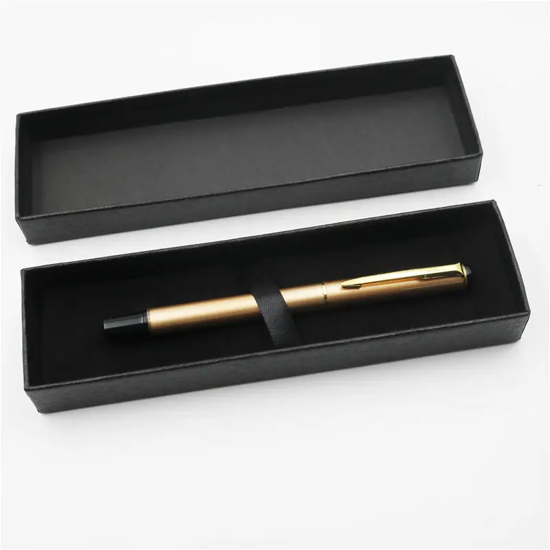 Alta-qualidade caixa de presente embalagem caneta Esferográfica preta com caixa de varejo da marca Presente caso caneta elementos De Cristal Bola