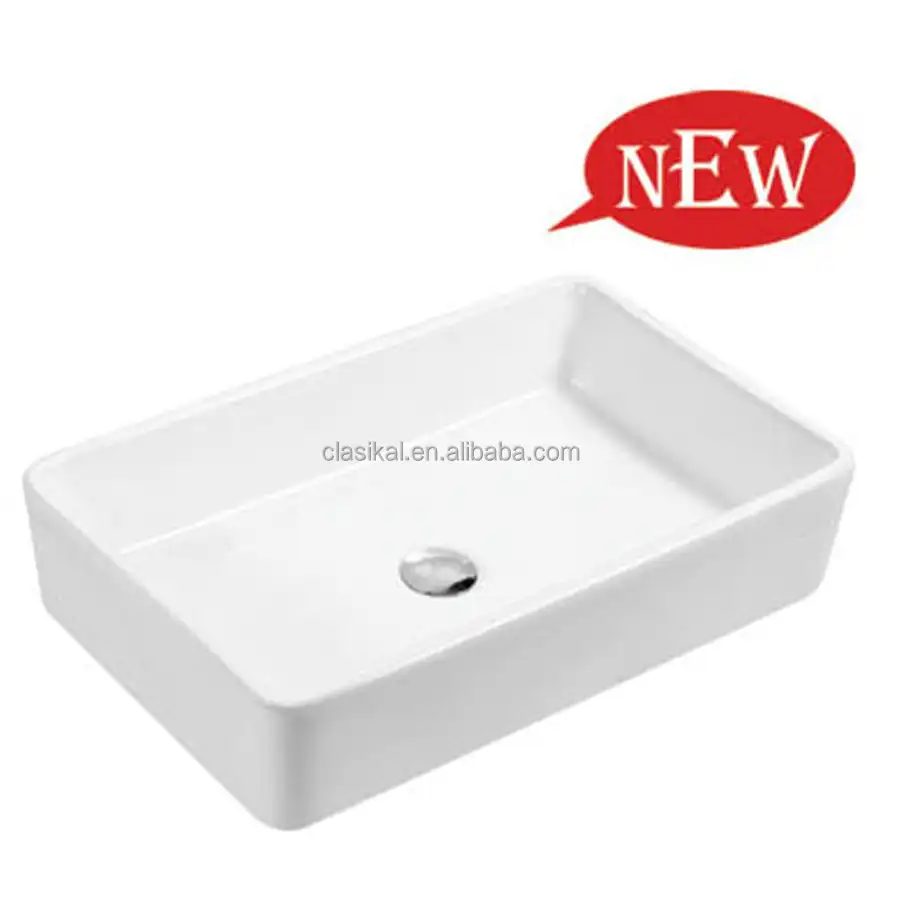 Low price bathroom rectangular ceramic Chinese above counter basin