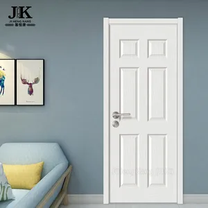 JHK-006 6แผงประตูภายในสีขาว Prehung เสร็จสมบูรณ์ประตูภายในสีขาว