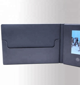 Giá Rẻ Sang Trọng PU Leather Cover Lời Mời <span class=keywords><strong>Menu</strong></span> 4.3 5 7 Inch Chúc Mừng Lcd Thư Mục Video Brochure Thẻ - Product Image 5