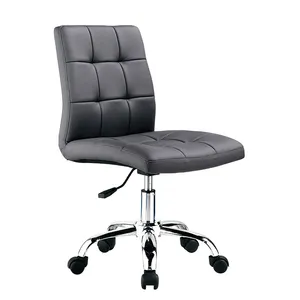 Chequered Bar Stool Armless Office Chair Leather Master Chair