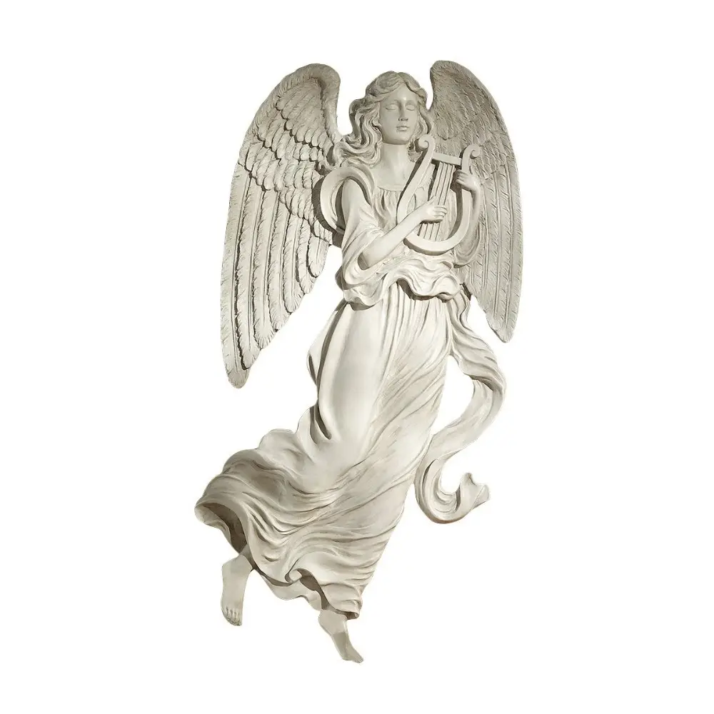 Sculpture d'ange avec relief de l'ange, décoration murale en résine