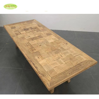 Meubles de maison Table en parquet en bois d'orme vieilli recyclé vintage pour restaurant / Table à manger en bois d'orme récupéré