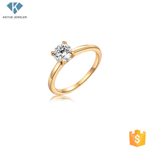 Anillos de Boda Chinos Chapados en Oro Keiyue Sterns con <span class=keywords><strong>Halo</strong></span> de Circonitas Cúbicas de 5 mm para Mujer, para Regalo de Fiesta de Compromiso, Catálogo de Muestras - Product Image 6