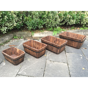 Pot de jardin Coffret de 4 Intérieur Extérieur Jardinière <span class=keywords><strong>En</strong></span> <span class=keywords><strong>Bois</strong></span> Avec Des Trous de Drainage <span class=keywords><strong>En</strong></span> <span class=keywords><strong>Bois</strong></span> Jardinière Seau <span class=keywords><strong>En</strong></span> <span class=keywords><strong>Bois</strong></span> - Product Image 1
