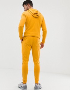 Chándal ajustado amarillo para hombre, algodón, mezcla de poliéster, bolsillo canguro, personalizado, 2019 - Product Image 2