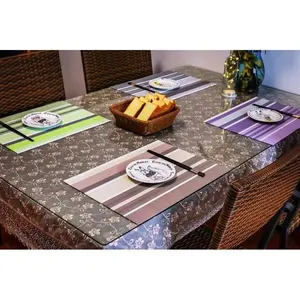 Almohadillas trenzadas de vinilo para mesa de comedor, manteles individuales de plástico y PVC, lavables, rectangulares, hechos a medida, para restaurante