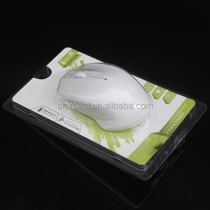 Kustom Murah USB 2.4Ghz Mouse Nirkabel Clamshell Blister Kemasan Bening