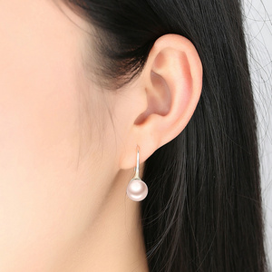 Orecchini <span class=keywords><strong>di</strong></span> perle in argento Sterling 925 classici da donna gioielli rotondi imitazione 925 <span class=keywords><strong>perla</strong></span> orecchini pendenti in argento Sterling - Product Image 5
