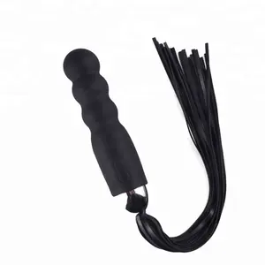 Neu verkaufte Silikon PU Fesseln Anal Plug Fetisch Tools Dildo Leder Peitsche für Sex spiel