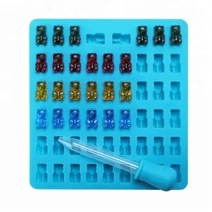 1pc 50 Grid Gummy Bear Mold Trays with Dropper, Fun Making Gummy