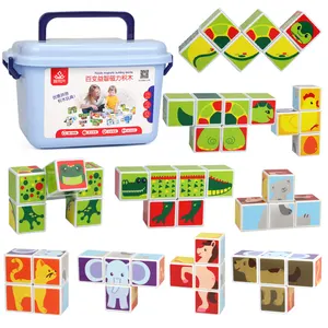 Xst Plastic Vierkante Magnetische Bouwstenen Kinderen Educatief Speelgoed 3d Verbeelding Diy Dier Puzzel Bouwstenen