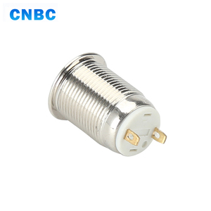 Mini timbre de cabeza plana de 12mm de diámetro, interruptor momentáneo de metal con clavijas de terminales - Product Image 3