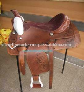 Silla de Montar Occidental de Cuero de Caballo, Silla de Reining - Product Image 2