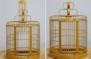 بسعر الجملة قفص طيور خيزران بنمط صلب رخيص قفص كناري خشبي بنمط كلاسيكي مع زر إغلاق - Product Image 4
