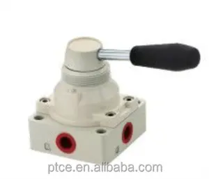 4 Way Pneumática Válvula de Controle de Mão Puxar Rotação, HV400 Mão Mão de Comutação de Válvulas de Controle Direcional