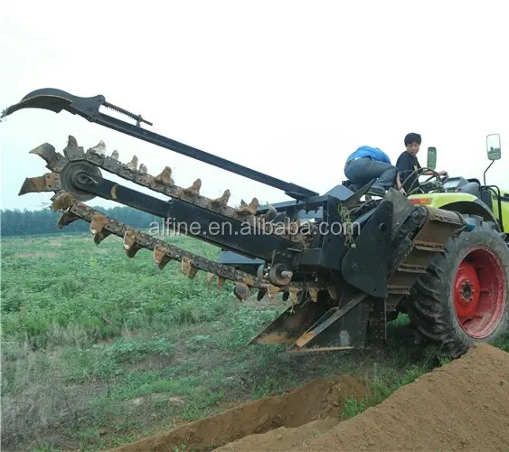 Rantai jenis mesin pto didorong berjalan di belakang traktor gali