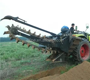 Keten type tractor aftakas aangedreven lopen achter trencher machine