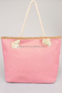 Rose et <span class=keywords><strong>Blanc</strong></span> Étoiles Impression Martin Plage Sac Avec Poignées De Corde - Product Image 3