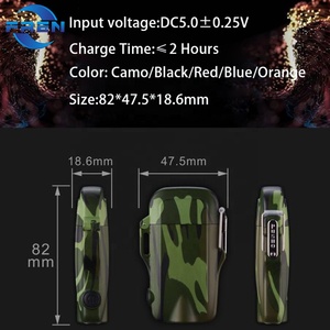 FREN FR-170 LED Flashlight Waterproof <strong>USB</strong> Rechargeable Electric Arc <strong>Lighter</strong> Zinc Alloy Asian Zen Design for <strong>Cigarette</strong> Business - Product Image 4