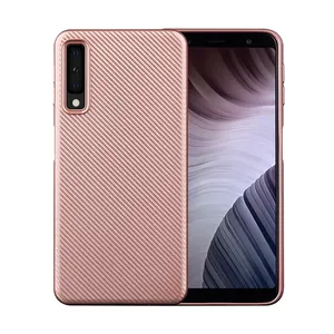 A7 2018 New Products 2019 Carbon Fiber Texture Rubber TPU Back Cover Mobile Case For Samsung Galaxy a750