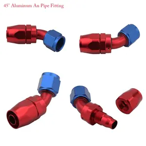 Universal Racing Parts Aluminum Anodized 30 Degree Elbow AN Female Barb Push On Lock Hose Ends Fittings