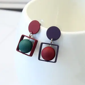 CYSP002 Japan and South Korea simple personality geometric earrings soft earrings women temperament long earring wholesale