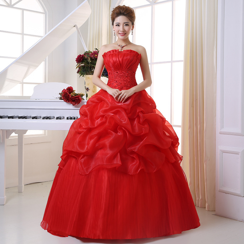 strapless open back dress Tomyris Plus Size Evening Dress in Deep Red main image 0