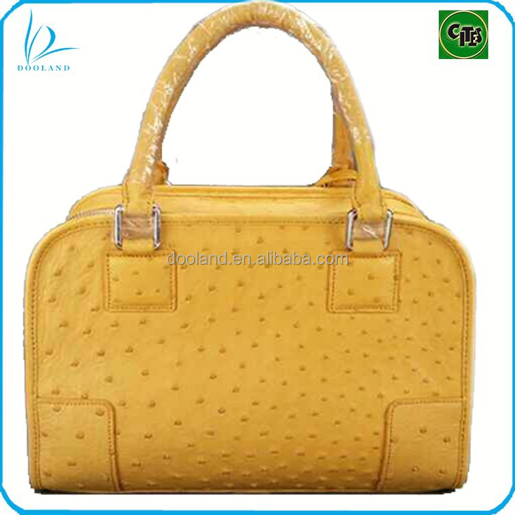 Bolsa en piel de avestruz Azul | Prada