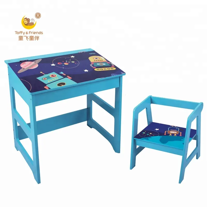 Niños de madera de escritorio y silla de mesa silla