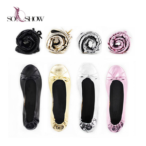 Chaussures de fête pliables colorées pour femme, ballerines plates pliables avec sac, chaussures après-fête - Product Image 5
