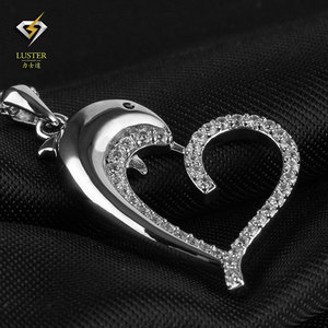 Venta caliente de Moda de Corte de Delfines Colgante Collar 18 K Chapado En Oro Con Encanto Joyería para Regalo de Las Muchachas - Product Image 4