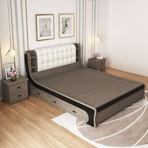 Set Kamar Tidur, Apartemen <span class=keywords><strong>Hotel</strong></span> Kamar Tidur Penyimpanan Ratu Kamar Tidur Furnitur Modern dengan Laci 1.5M Tipe Melamin