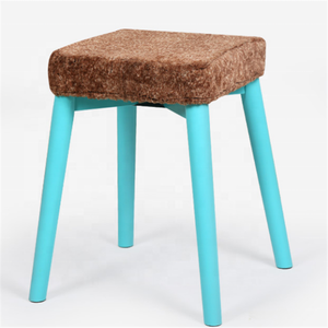 Tabourets de salle à manger en <span class=keywords><strong>bois</strong></span> de hêtre Tabouret de coiffeuse en <span class=keywords><strong>bois</strong></span> avec coussin en tissu amovible Tabouret en <span class=keywords><strong>bois</strong></span> rembourré à 4 pieds pour l'école à la maison - Product Image 5