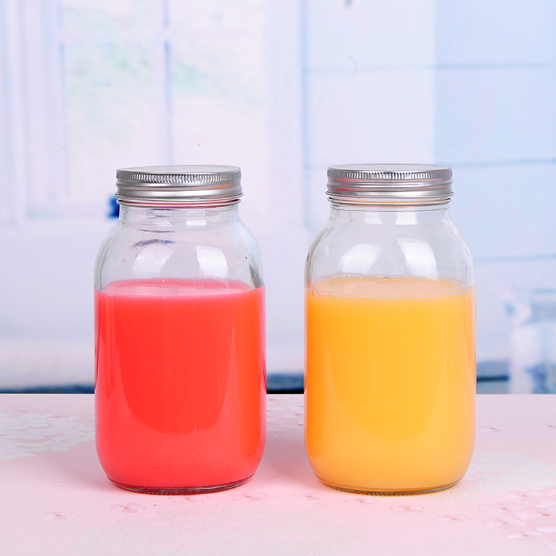 150ml~750ml Clear glass bottle glass jar with tin lid/glass beverage jar.