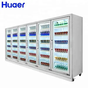 Huaer beverage coke cooler refrigerator upright glass door <strong>chiller</strong> 6 <strong>convenience</strong> <strong>store</strong> - Product Image 1