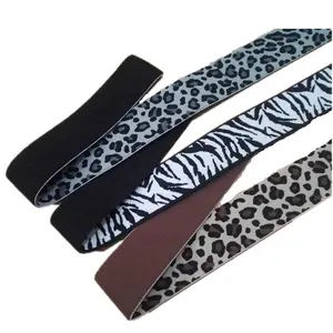 Printed fold over elastic leopard animal pattern binding tape