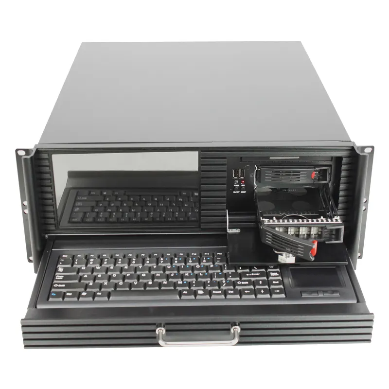 19inch Industrial Server Cases 4U 19 inch Rack Mount Chassis with LCD and keyboard