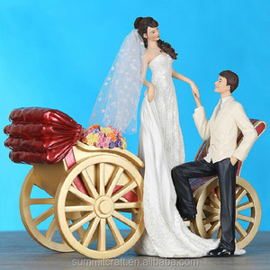 <span class=keywords><strong>De</strong></span> alto grado del carro <span class=keywords><strong>de</strong></span> la boda resina <span class=keywords><strong>novia</strong></span> y el novio figurines - Product Image 1