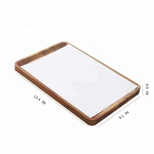 Hotsale salvo servir alimentos bandeja rectangular Madera de acacia - Product Image 3