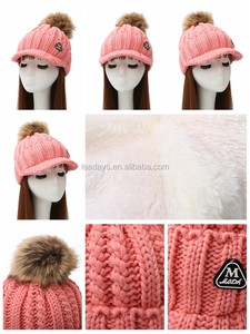 triángulo cuero knit BRIM mujer de lana sombrero de fieltro - Product Image 2